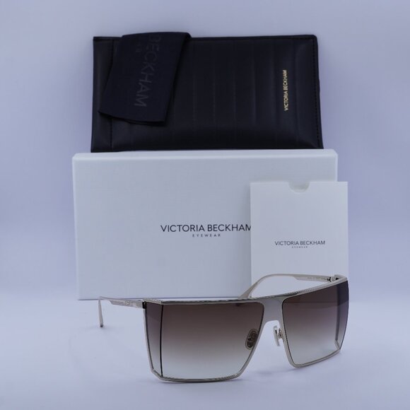 Victoria Beckham VB249S 714 Rectangle Sunglasses – Gold/Brown Gradient - Picture 1 of 9